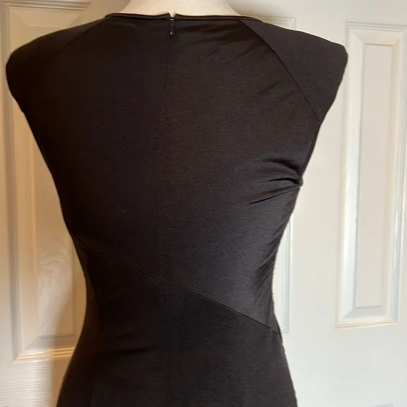 Anne Klein black dress with lace and sequin top and ruching SZ 6 - Picture 5 of 9